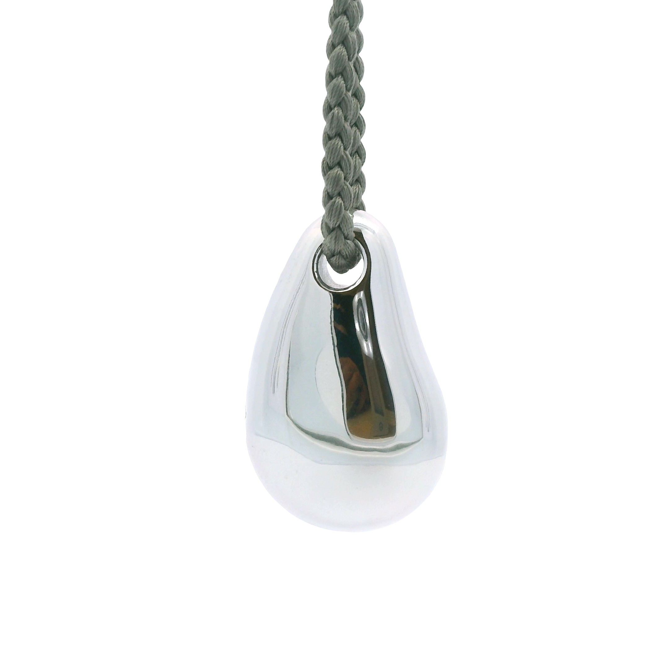 OLE LYNGGAARD COPENHAGEN Halsband Droppe Silver Silkessnöre