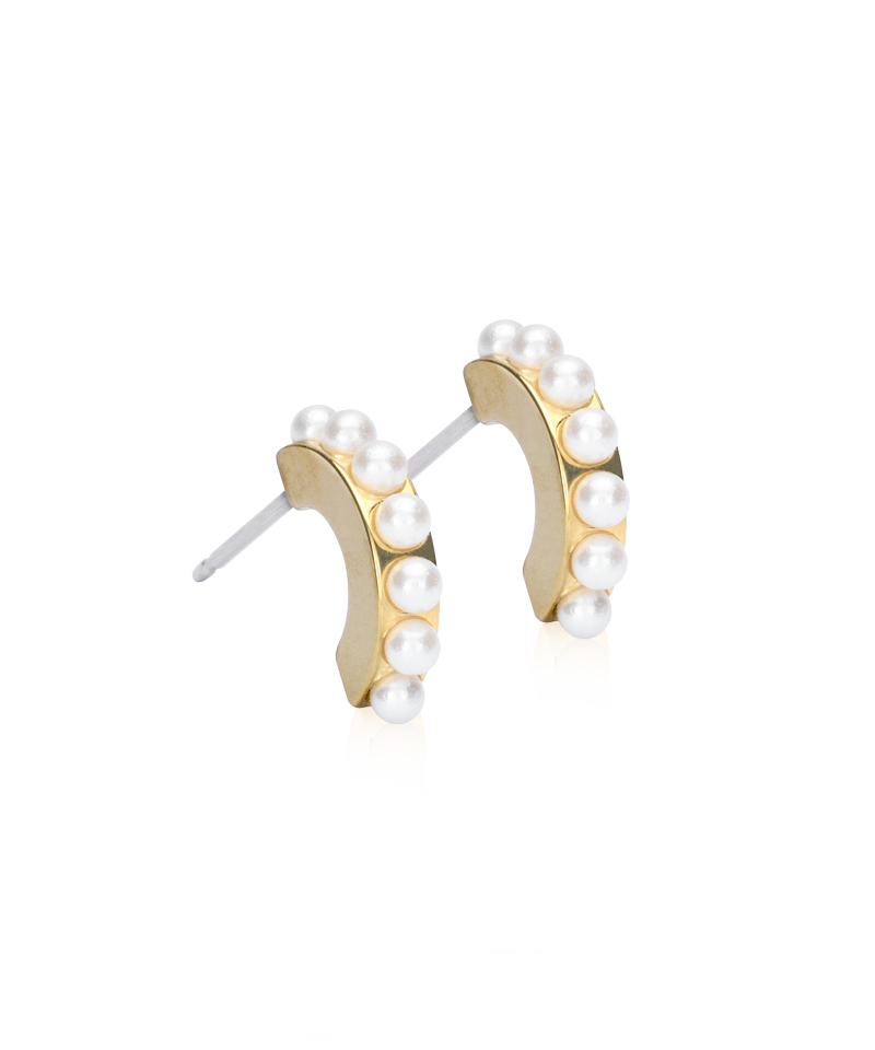 Blomdahl GT Pendant Pearl Curved White Örhänge