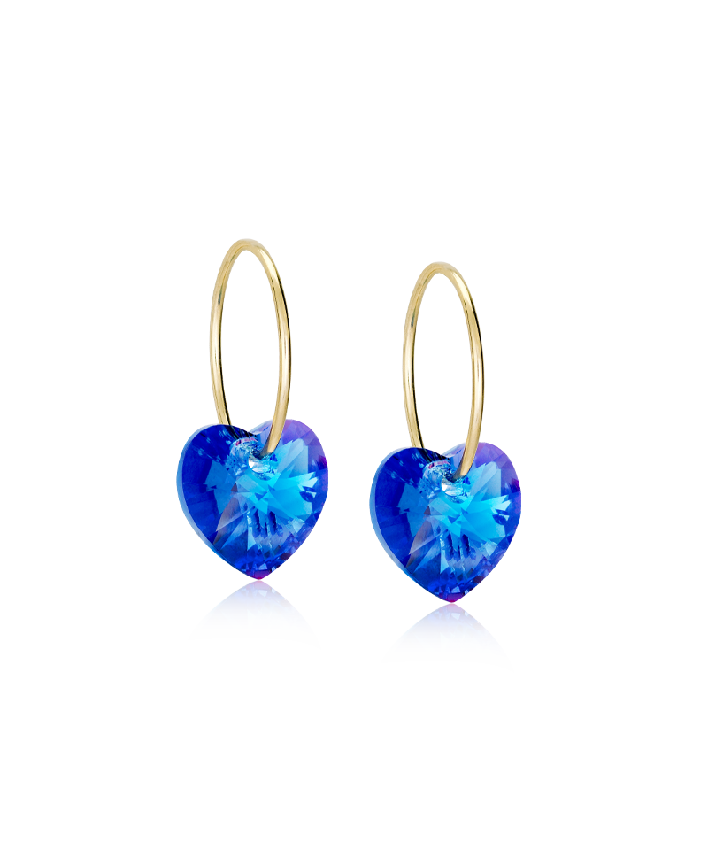 Blomdahl GT Ear Ring 14 mm Heart Sapphire Örhänge