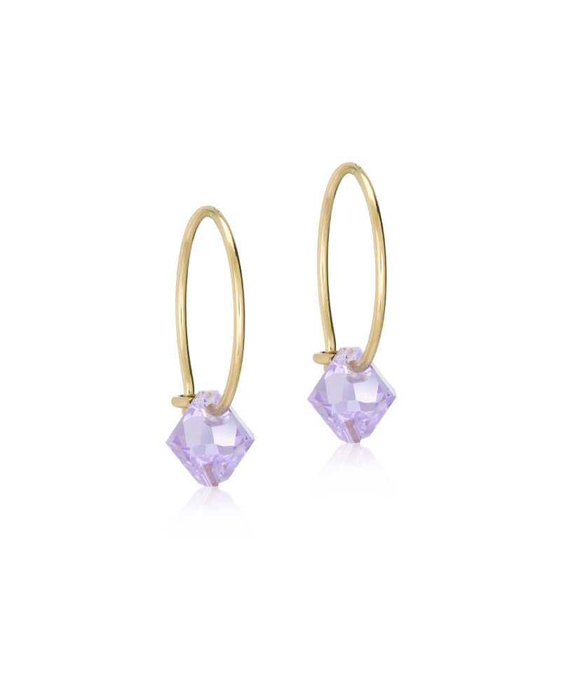 Blomdahl GT Ear Ring 14 mm Bicone Violet Örhänge