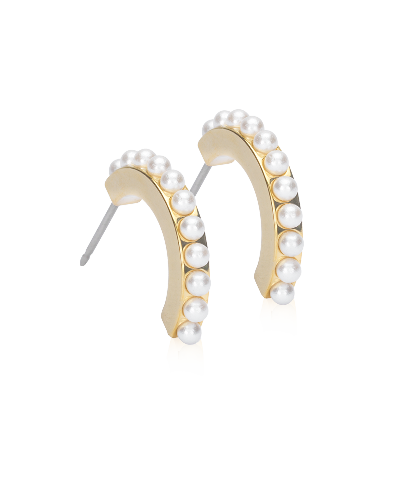 Blomdahl GT Pendant Pearl Curved 15 mm White Örhänge
