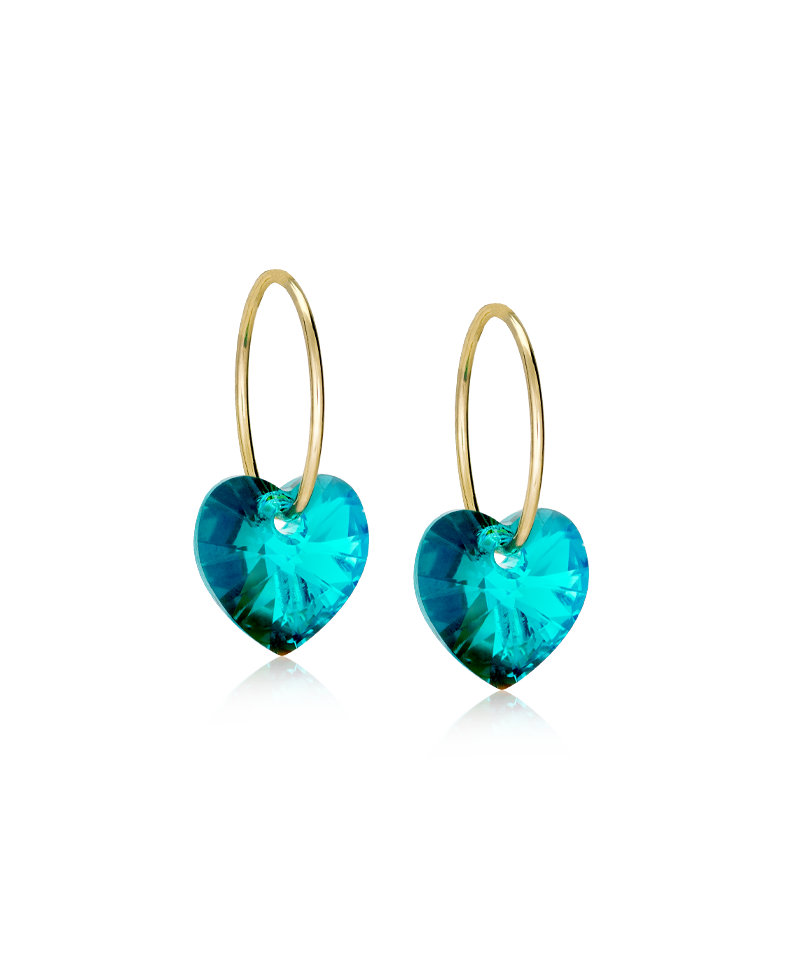 Blomdahl GT Ear Ring 14 mm Heart Turquoise Örhänge